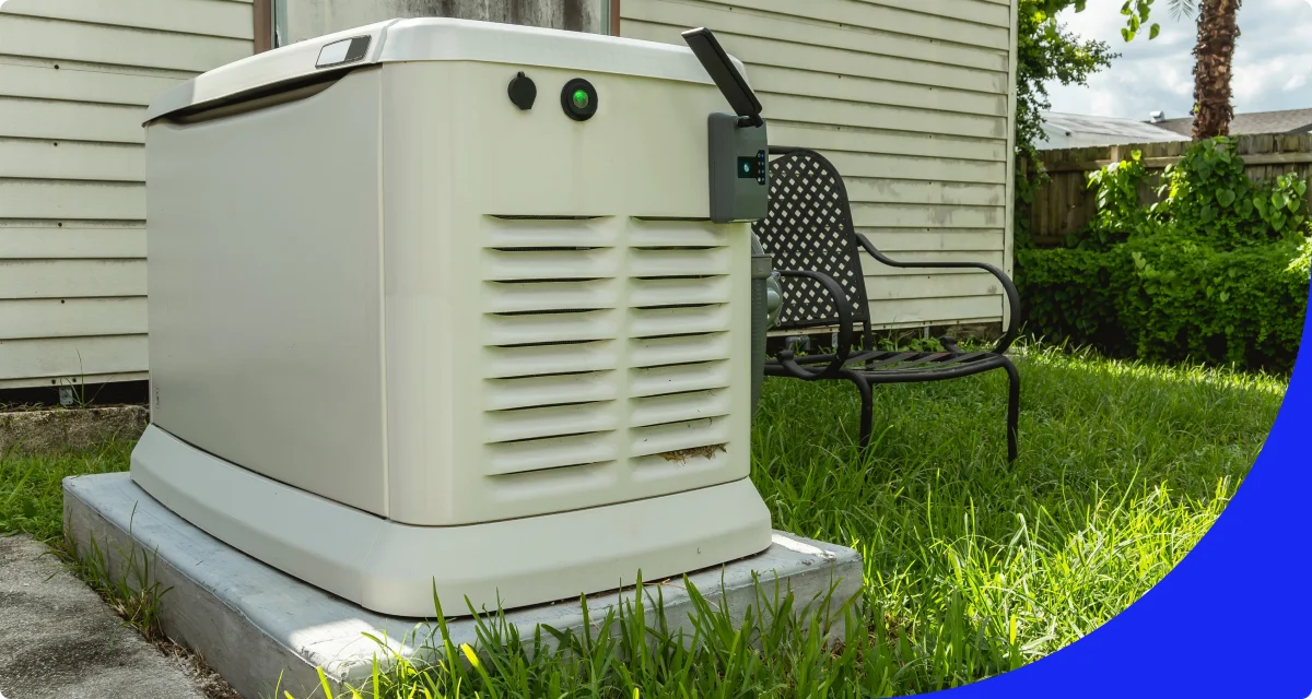 Home generator installation technician at work